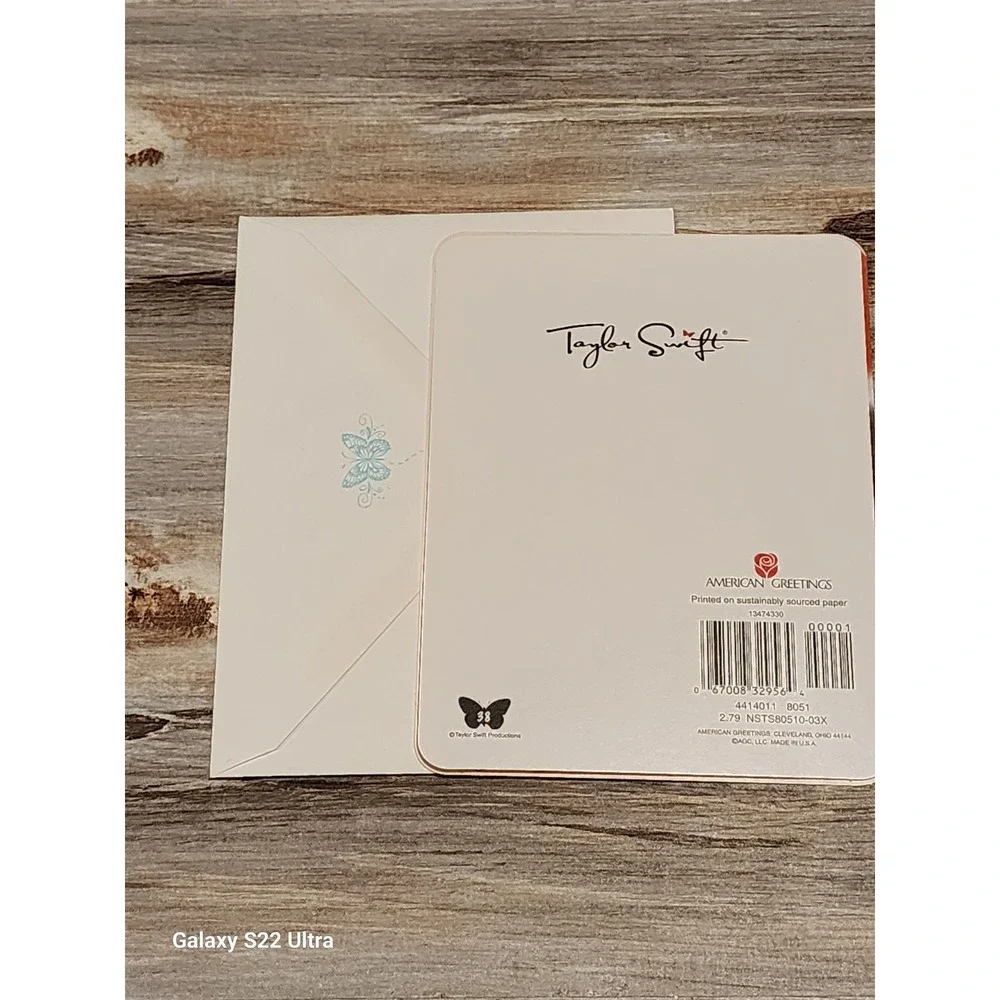 Taylor Swift American Greetings Kitten Greeting Card Gold Glitter Paisley 38